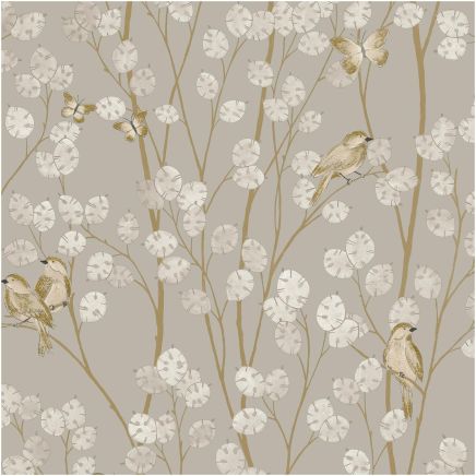 Honesty Bird Wallpaper Taupe