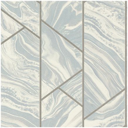 Blue Liquid Marble Geometric Wallpaper