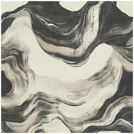 Cream Black Textured Onyx Wallpaper