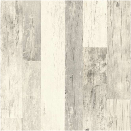 White Washed Wooden Planks Wallpaper Grey