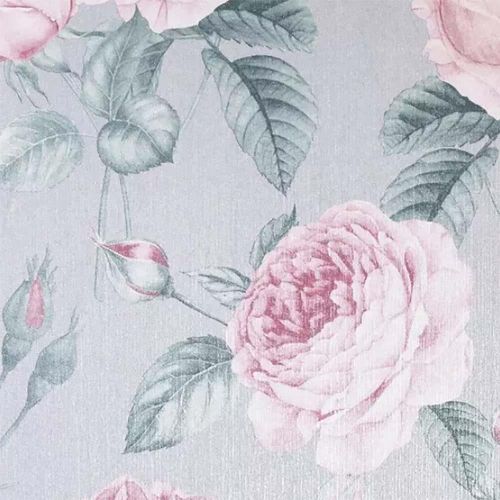 Vintage Rose Grey Pink Wallpaper