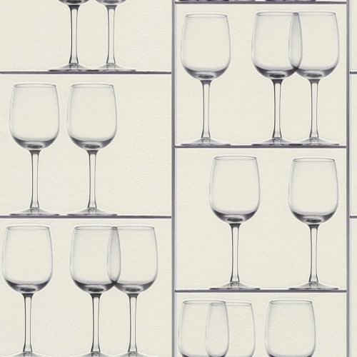 Kitchen Wine Glass Shelf Wallpaper Green