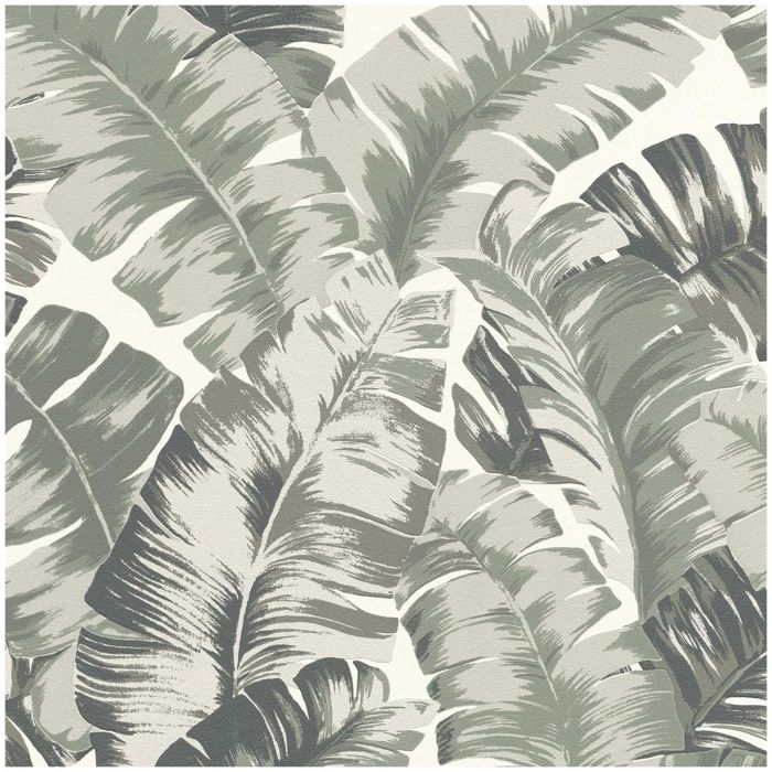 Sage Green Palm Leaf Wallpaper