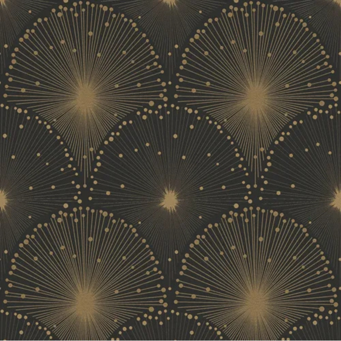 Good Home Chantemur Wallpaper Black Gold