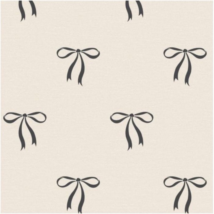 Black Bows Wallpaper Greige