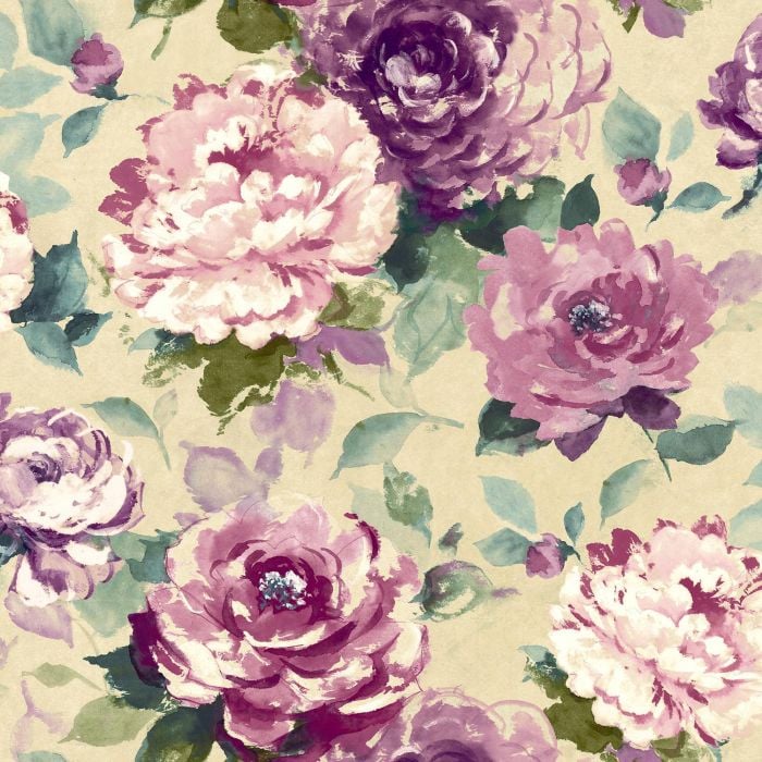 Villa Rosa Chintz Wallpaper Wide Width