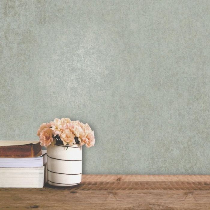 Rasch Sage Green Metallic Plain Wallpaper | Wallpaper Shop