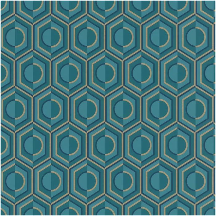 Teal/Gold Geometric Wallpaper