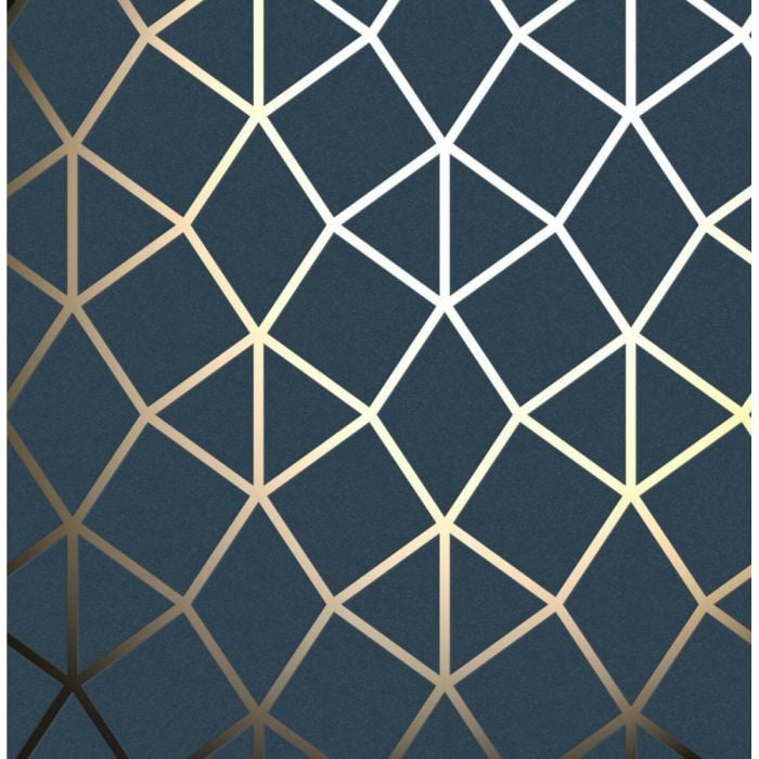 Platinum Geometric Trellis Foil Wallpaper