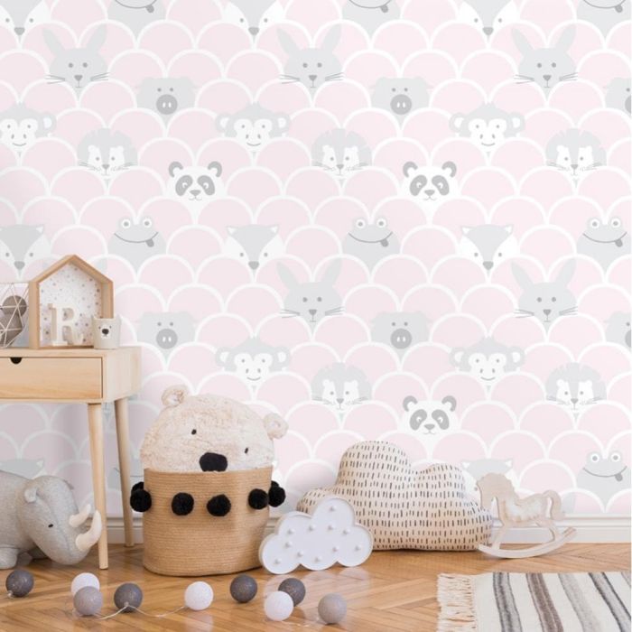 Holden Decor Peek a Boo Cute Nursery Wallpaper Pink WL-91031