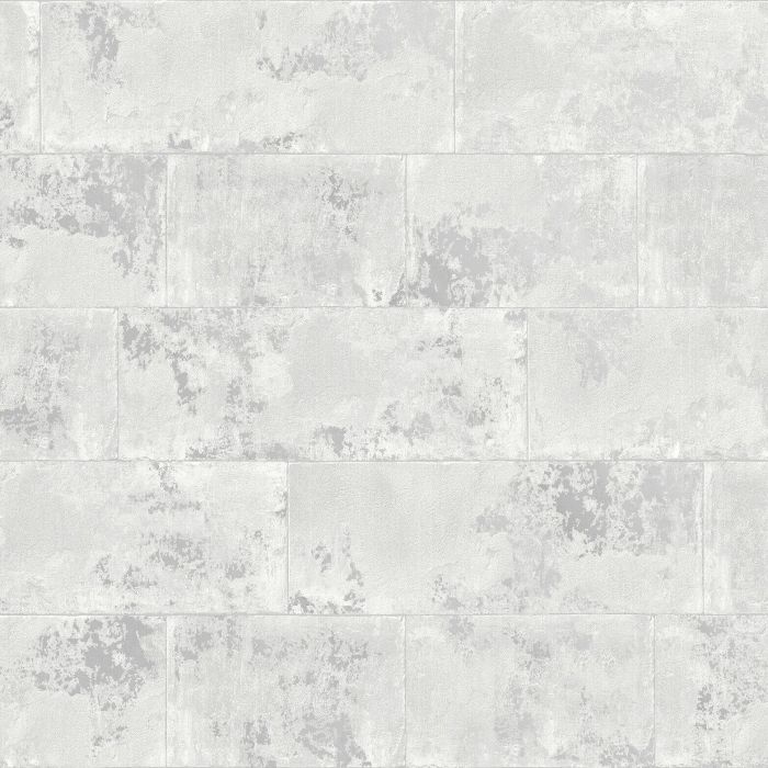 Concrete Brick Effect Wallpaper Light Grey