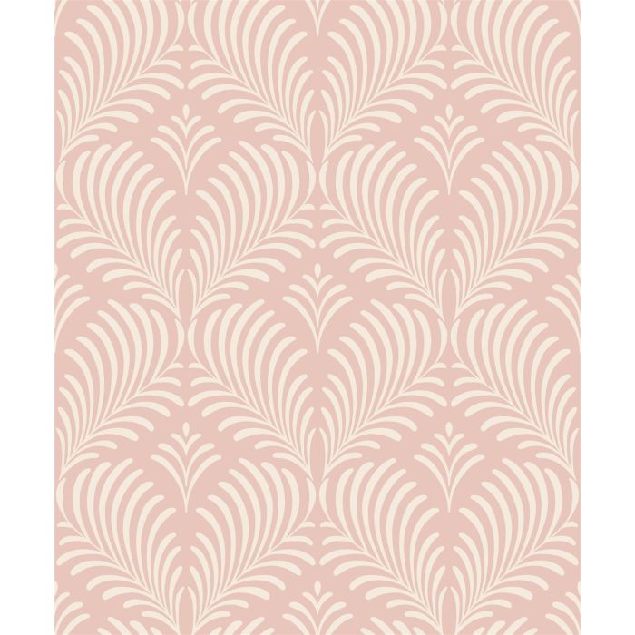 Modern Grey Pink Glitter Feather Wallpaper