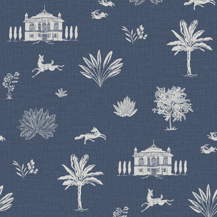Country House Icons Wallpaper Blue