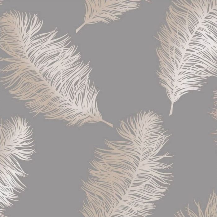 Fawning Feather Metallic Wallpaper