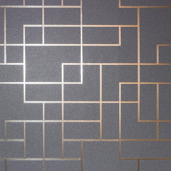 Platinum Rose Gold Geometric Wallpaper