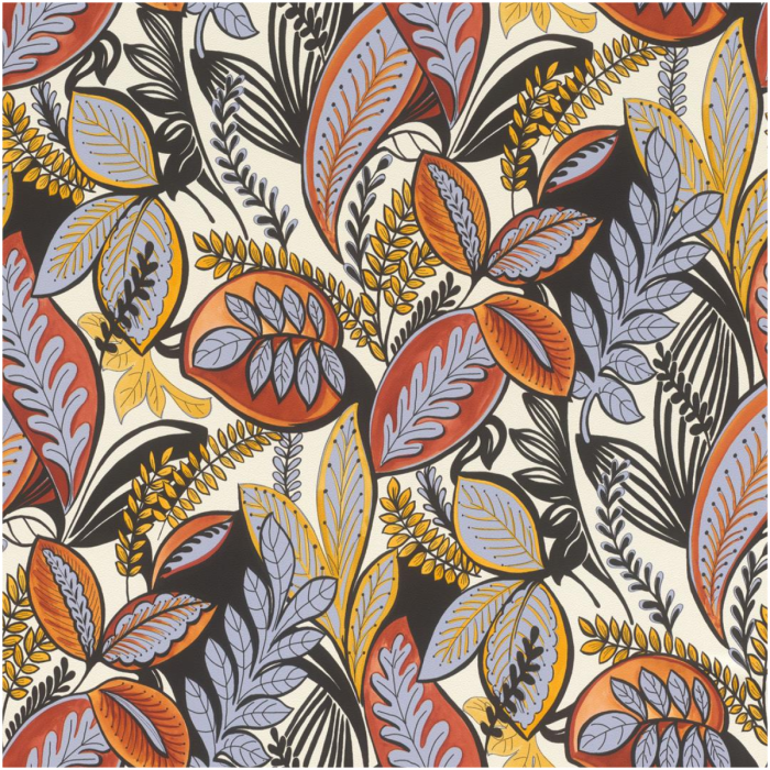 Bold Block Leaf Wallpaper Multicoloured