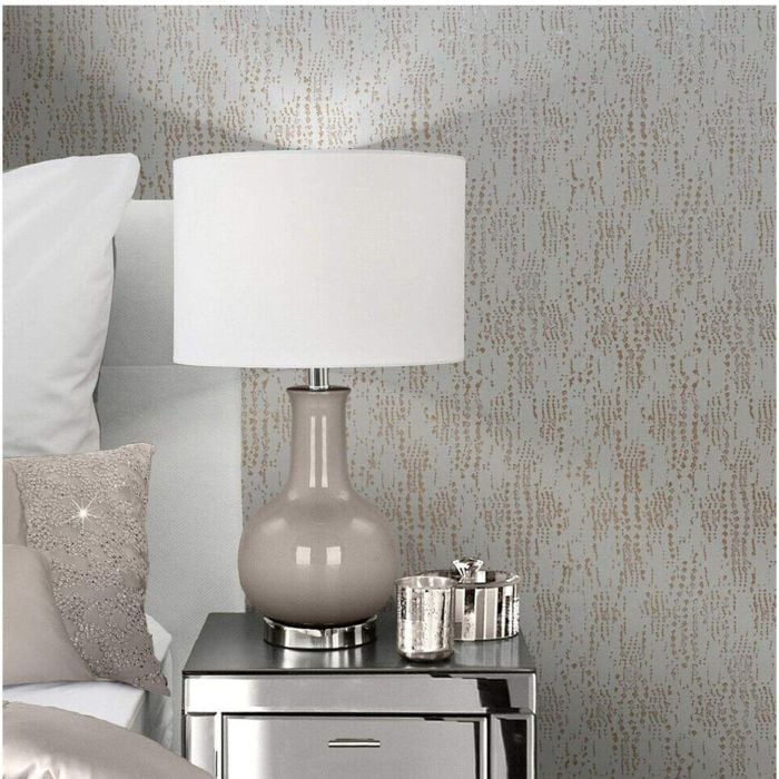 Kylie Minogue Cassia Textured Metallic Wallpaper Rose Gold
