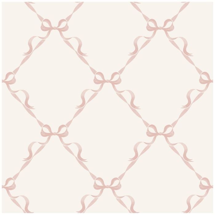 Tied With A Bow Cream Pink Girls Wallpaper