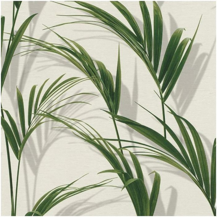 Textured Green Palm Leaves Wallpaper