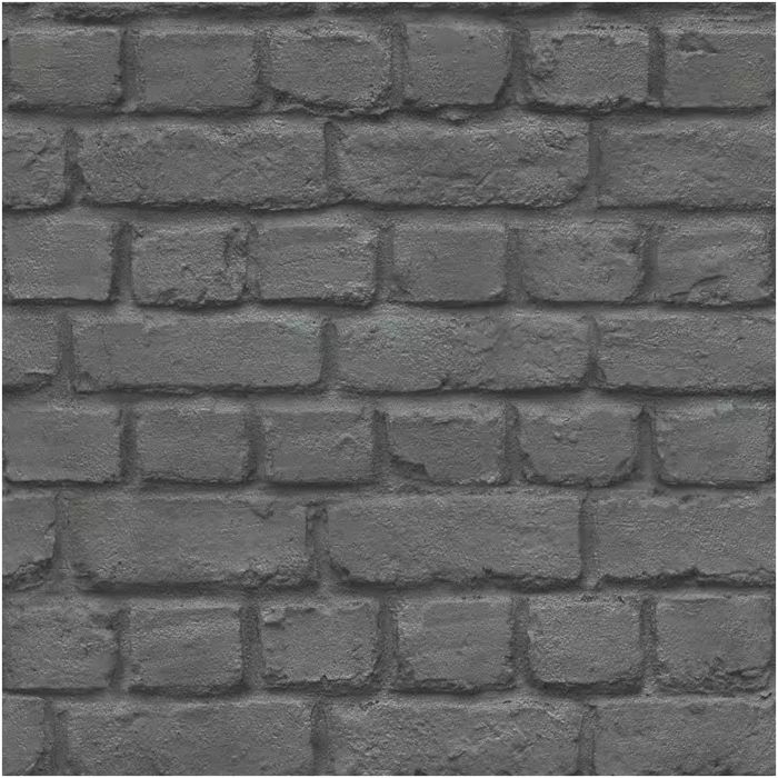Charcoal Brick Effect Wallpaper