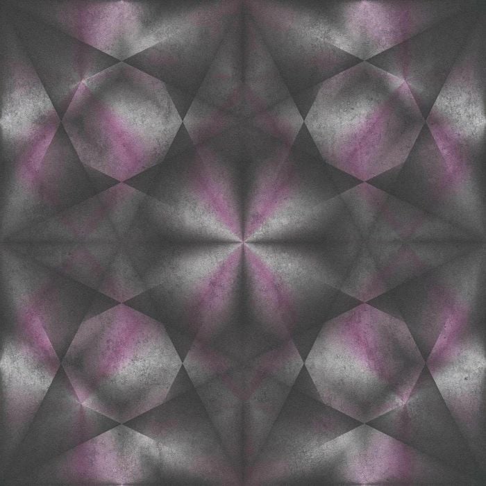 My Home My Spa Mid-Century Wallpaper Purple Grey