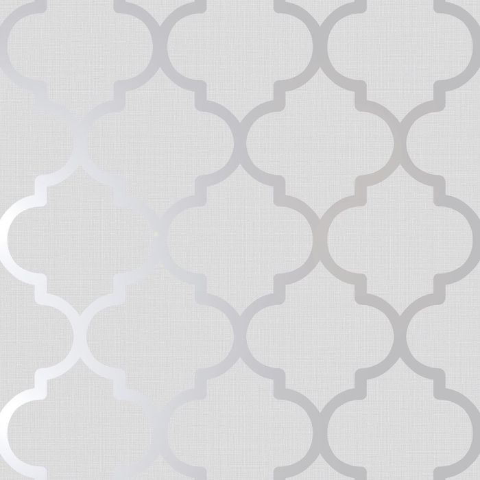 Metallic Trellis Wallpaper Silver