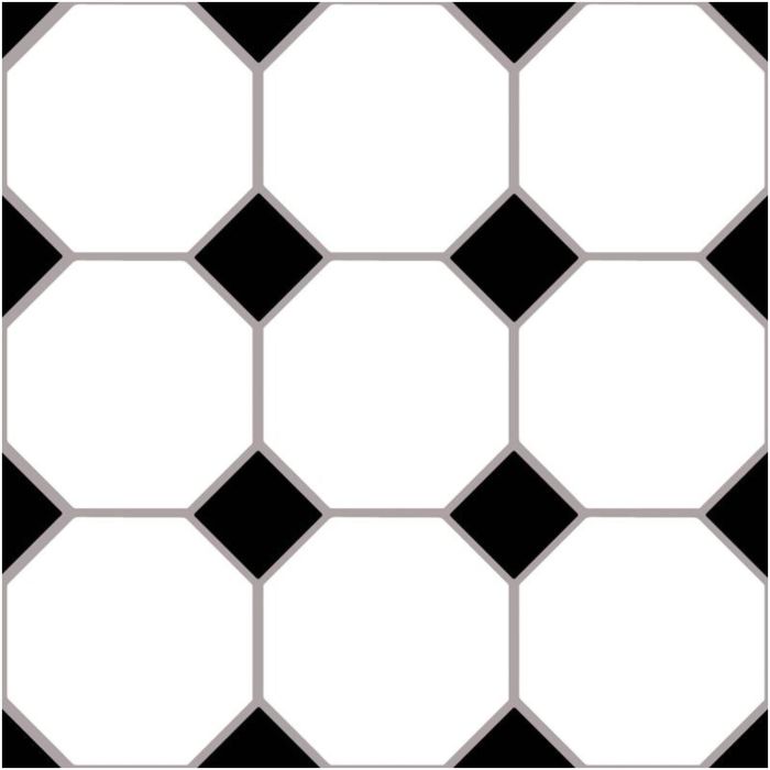 Hudson Black White Peel & Stick Self Adhesive Floor Tiles