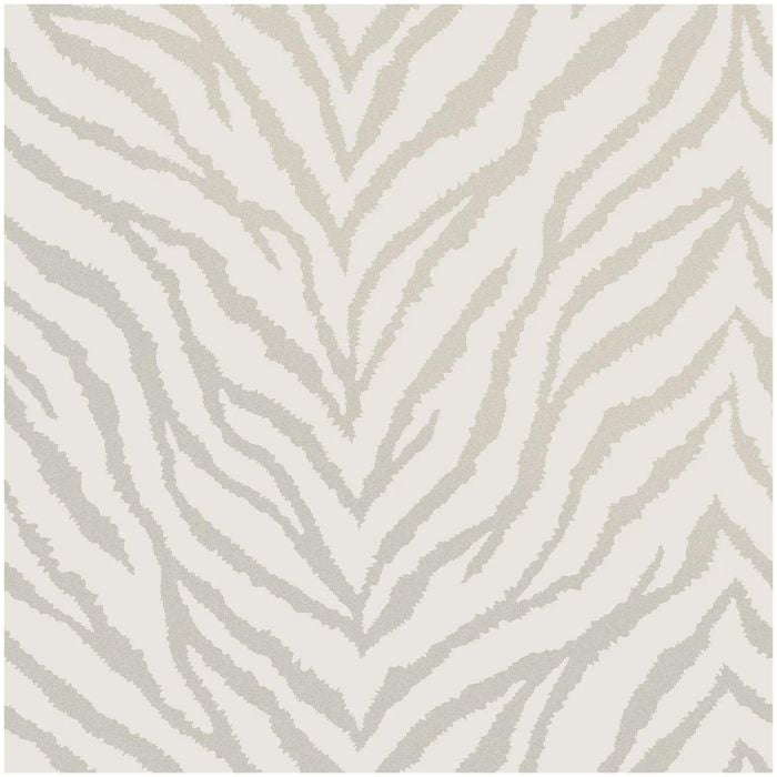 Dazzle Zebra Stripes Wallpaper Off White Silver