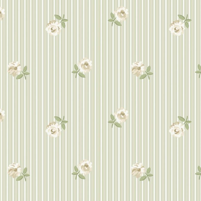 Rose Spaced Stripe Wallpaper
