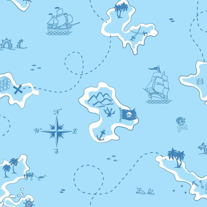 Kids Blue Nautical Wallpaper