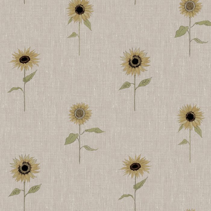 Sunflowers Woven Wicker Wallpaper