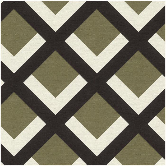 Green Geometric Trellis Wallpaper