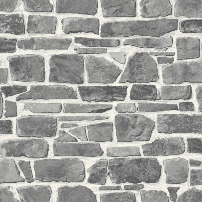 Stone Effect Grey Wallpaper