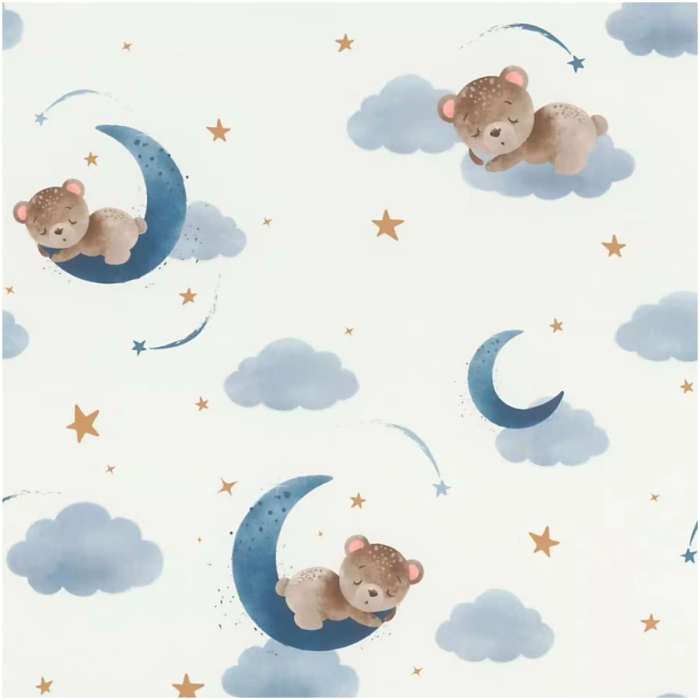 White & Blue Sleeping Bears Wallpaper
