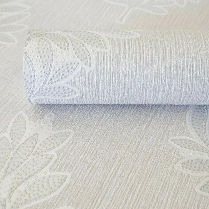 Jewel Textured Italian Vinyl Wallpaper Silver