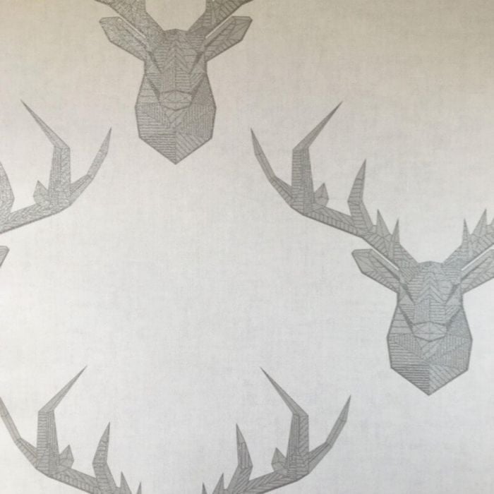 Geo Stag Heads Glitter Wallpaper