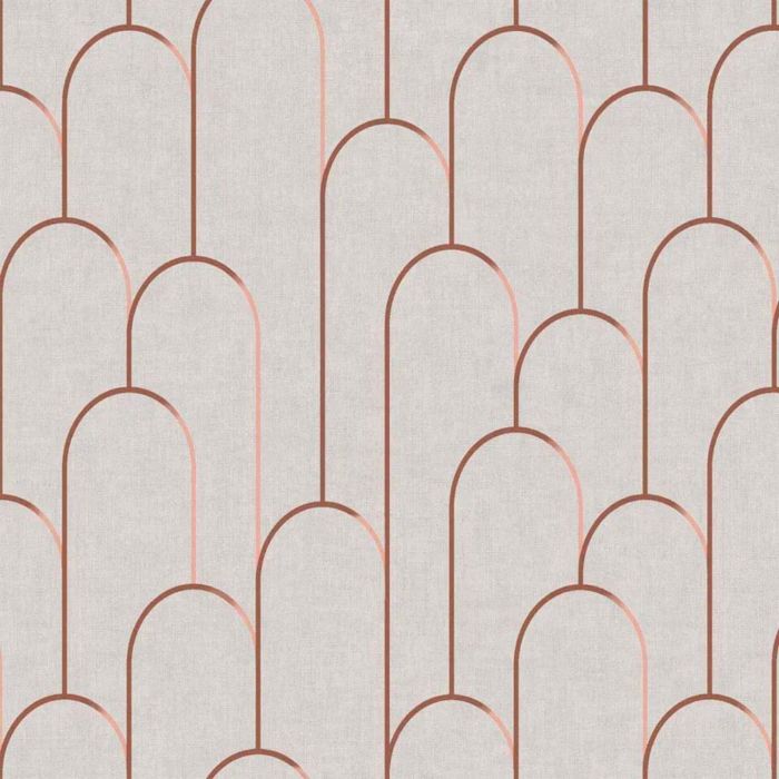 Moments Geometric Scallop Wallpaper Copper Beige