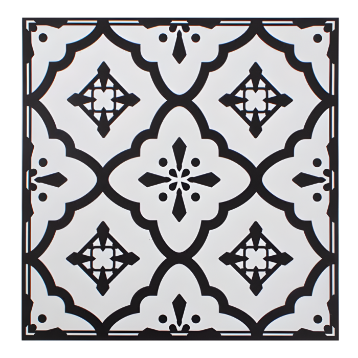 Black And White Monochrome Mosaic Design Floor Tiles