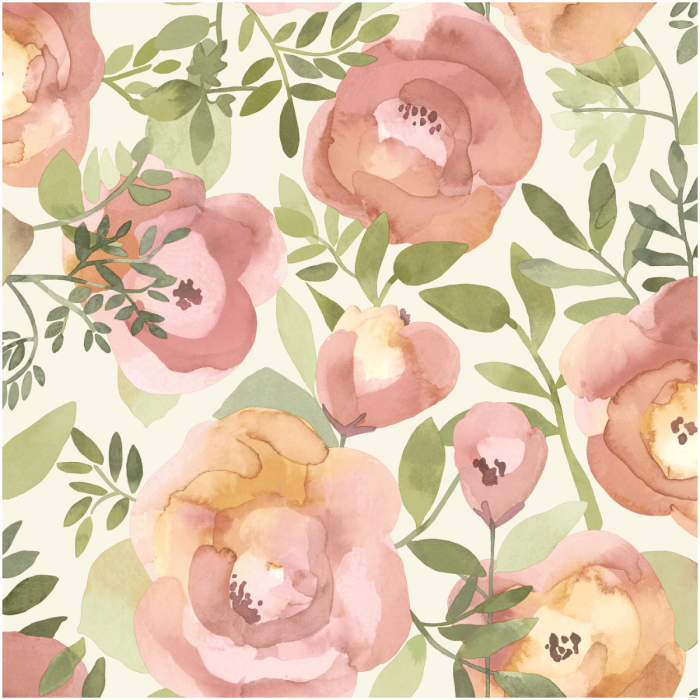 Exclusive Bloom Wallpaper Cream Pink