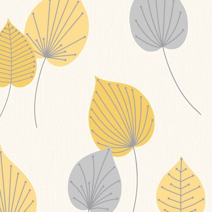 Vermont Retro Leaf Wallpaper