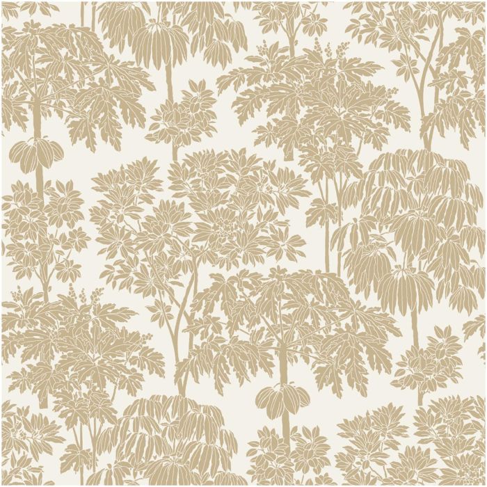 Gold Cream Floral Wallpaper