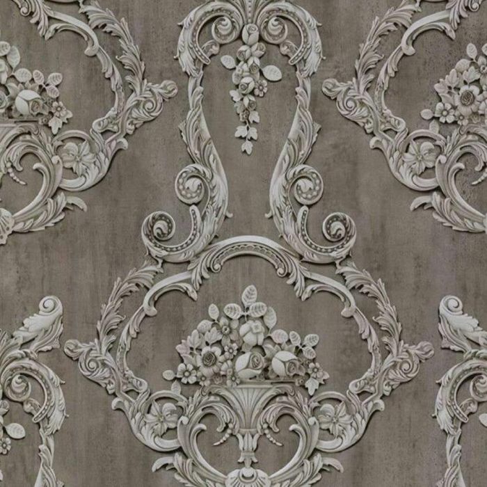 Grosvenor Damask Wallpaper Silver