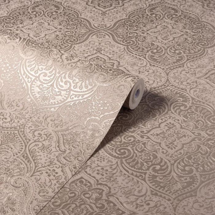 Arthouse Luxe Medallion Damask Wallpaper Rose Gold WL295702