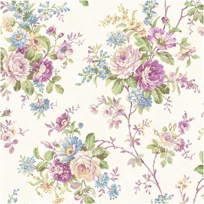 Chelesa Garden Rose Bud Wallpaper Pink Blue