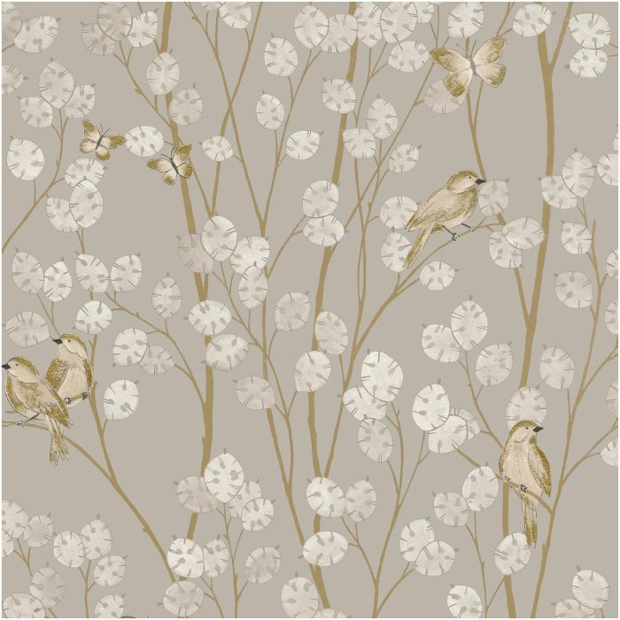 Honesty Bird Wallpaper Taupe