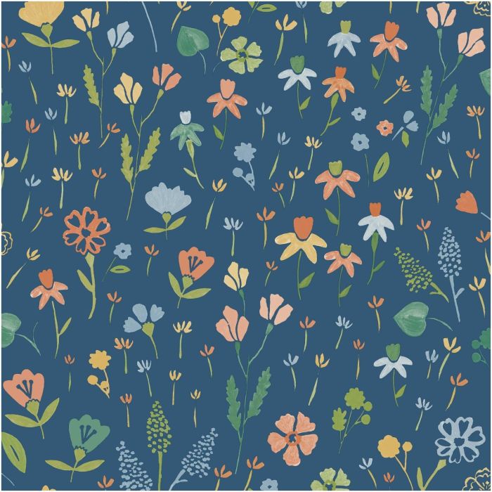 Floral Dark Blue Maison Wallpaper