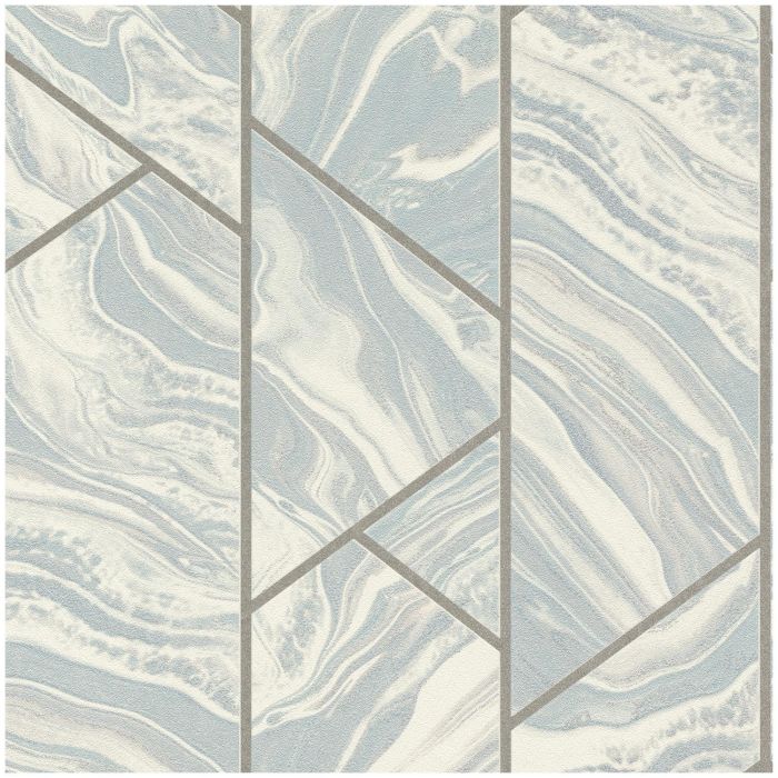 Blue Liquid Marble Geometric Wallpaper