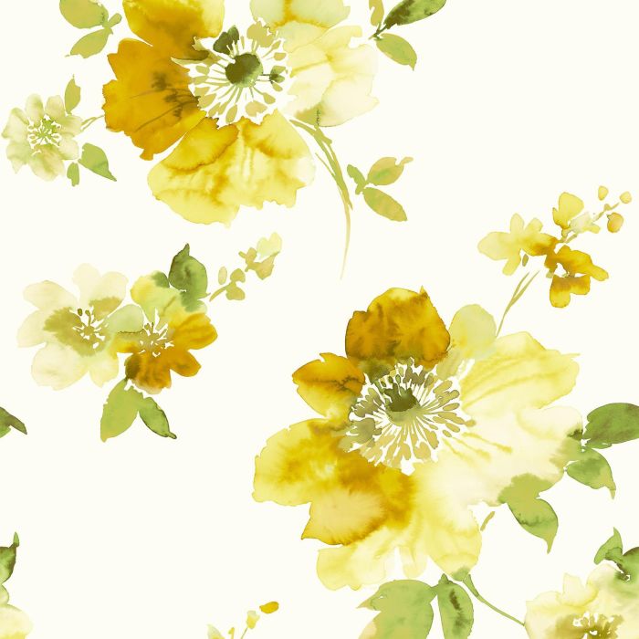 Painted Floral Wallpaper