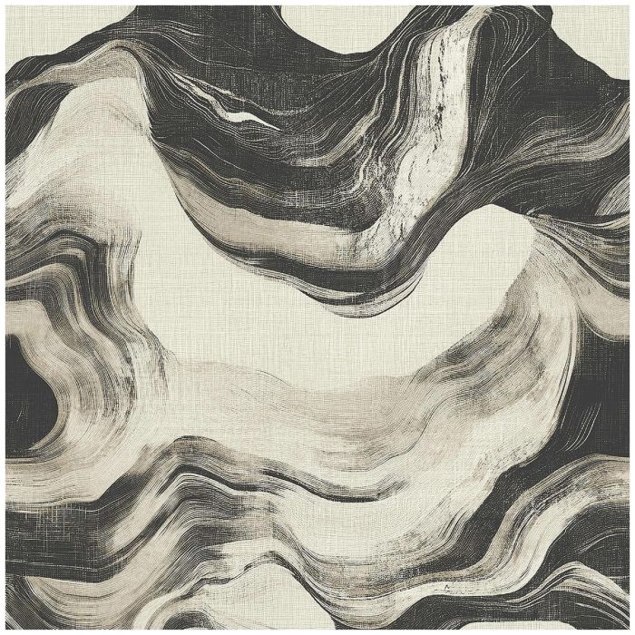 Cream Black Textured Onyx Wallpaper