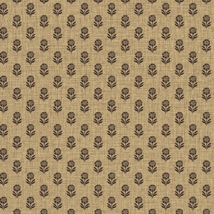 Wood Block Floral Wallpaper